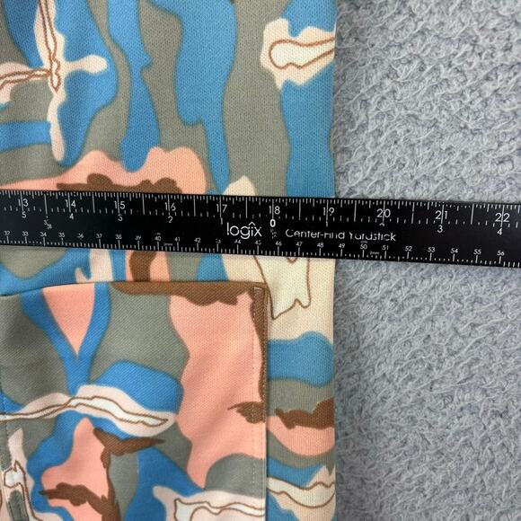 VTG MCM Dress Large Tumbleweeds 60s 70s Retro Pockets Artsy Pink Blue 40" chest - Picture 7 of 11